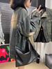 Women’s Retro Distressed Ripped Denim Jacket - Loose Mid-Length Long Sleeve, Spring 2024 Trend.