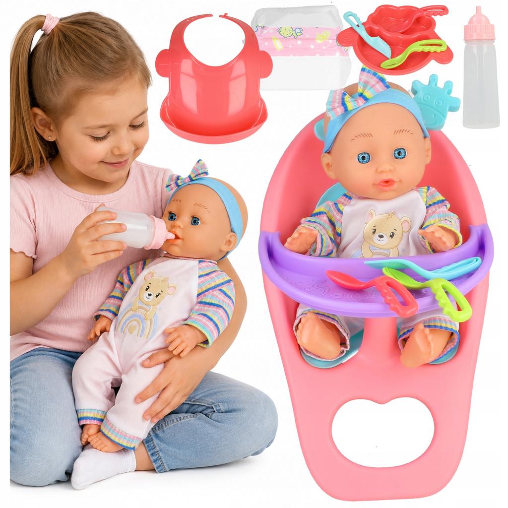 [PACZB] Baby doll with feeding accessories and seat Z3410