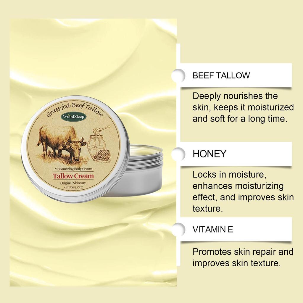 70g Beef Tallow Skin Cream Nourishing Moisturizing Hydration Dry Skin Soft Body Skin Moisturizer