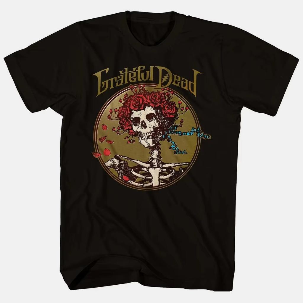 2025 Cotton Grateful Dead Warlocks Indian Skull Rock Punk Classic T-shirt Men's Women Short Sleeve Summer Round Neck Tee Y2k Top