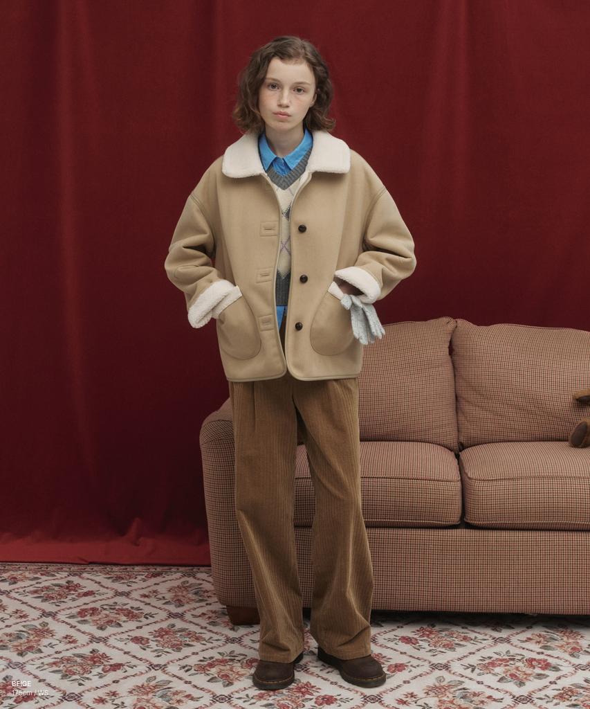 Covernat Woman Reversible Shearling Jacket Beige