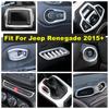 Matte AC Air Outlet / Window Glass Lift / Start Stop Button / Door Speaker Cover Trim Accessories For Jeep Renegade 2015 -