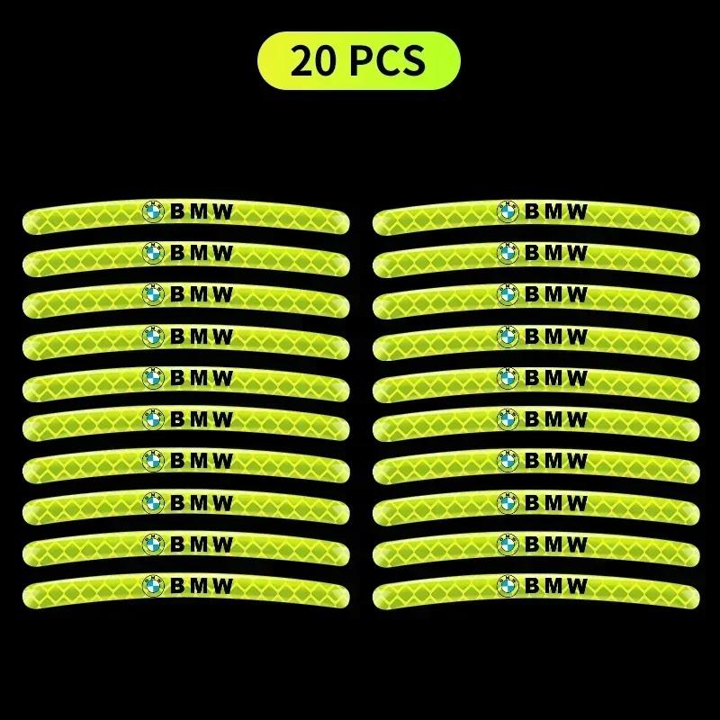 Car Bike Motorcycle Wheel Hub Reflective Stickers For BMW 13 5 Series F20 F21 F22 E87 E88 E90 E60 G30 E84 F10 F30 M X1 X3 X4 GT