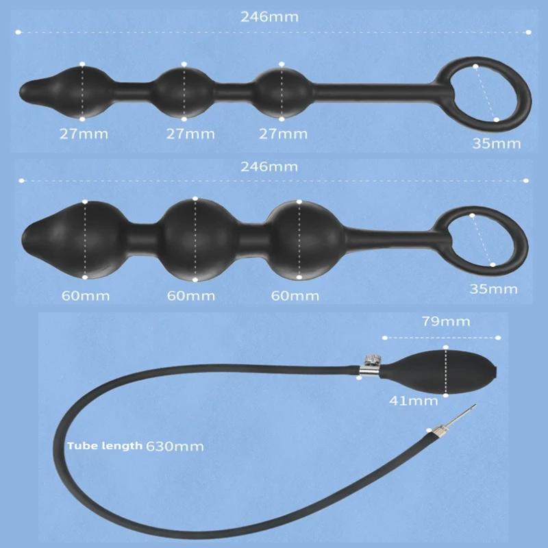 Nafukovací rozšiřující kuličky Tekutý silikonový anální zátka Unisex anální dilatátor Masturbátor Vaginální masážní přístroj na prostatu Zadní zátka Sexuální hračka