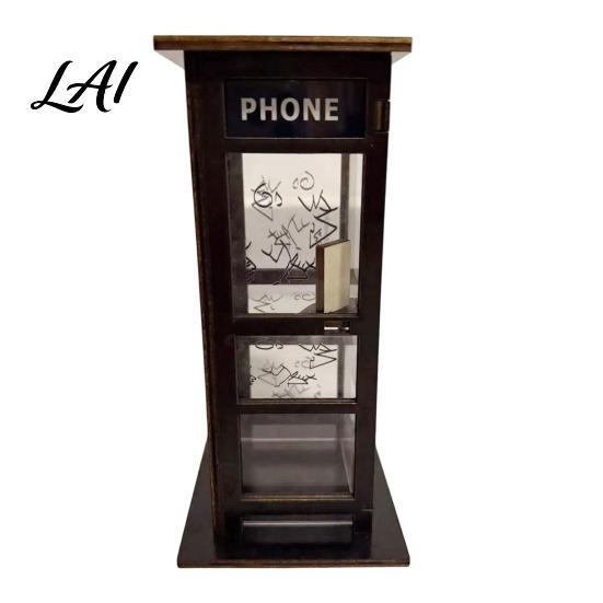 Home Office Desk Light Vintage Phone Booth Ambient Lamp Retro Tall Telephone Night Light Warm LED Table for Bedroom Study Bar Decor Urban Street Art