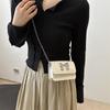 Chic Casual Small Square Crossbody Bag For Women With Fashionable Chain Detail In Elegant Black Silver White And Pink Shades