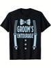 Unisex T-shirt Groom'S Entourage Groomsmen Proposal Gift Groomsmen T-Shirt 0 Retro Casual Short-Sleeved T-Shirt wit