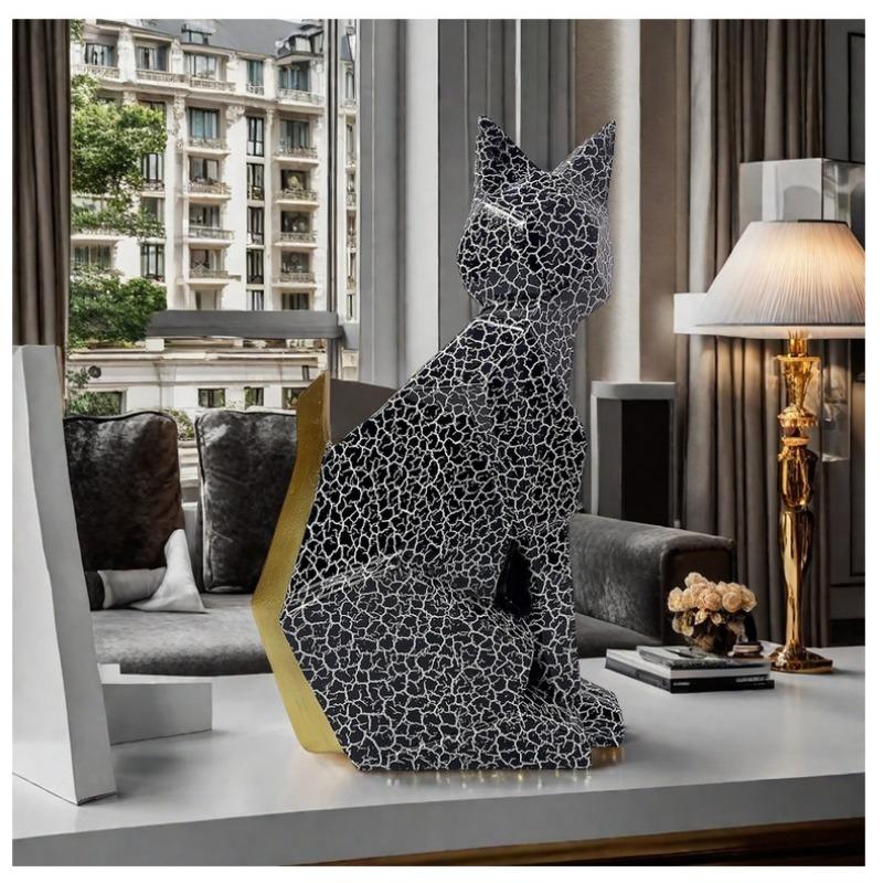 European Creative Geometric Cat Animal Ornaments Home Wine Cabinet Office Desktop Decoration Decoration Handicraft Gift