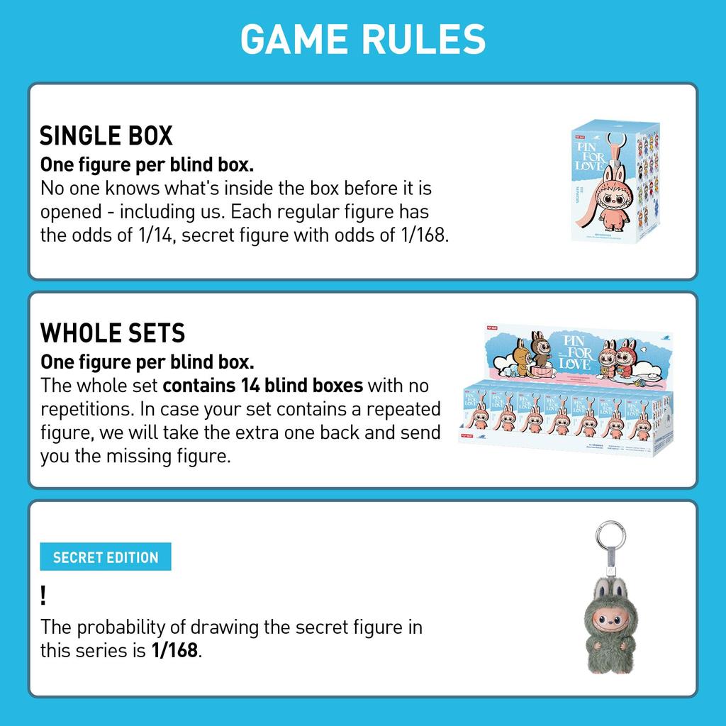 POP MART Monster Pin Love Series Vinyl Plush Blind Box Labubu Collectible Holiday Birthday Gift for Girls and Single Box (N-Z) Toy, Boys,