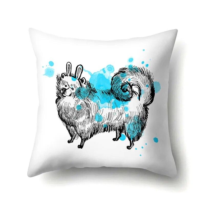 Dog Cross-border Fashion Fresh Animal Knitted Pattern Printed Pillow Cover Sofa