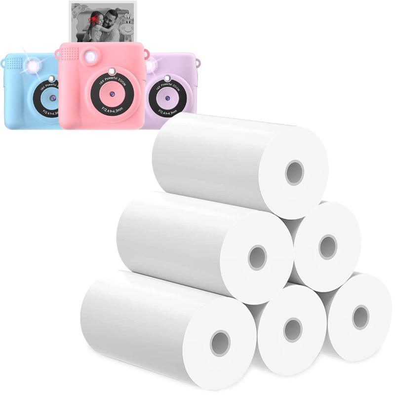 10 Rollen 57x25mm Weißes Thermopapier für Kinderkamera Sofortdruck Kinderkamera Druckpapier Ersatzzubehör