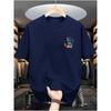 Men's Summer Cotton Casual Fashion Painted Handprint Print Loose Sports Round Neck Short Sleeved T-shirt