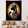 Egyptian Cat Silhouette Patterned Tapestry Decorative Wall Hanging, Home Bedroom Living Room Decor