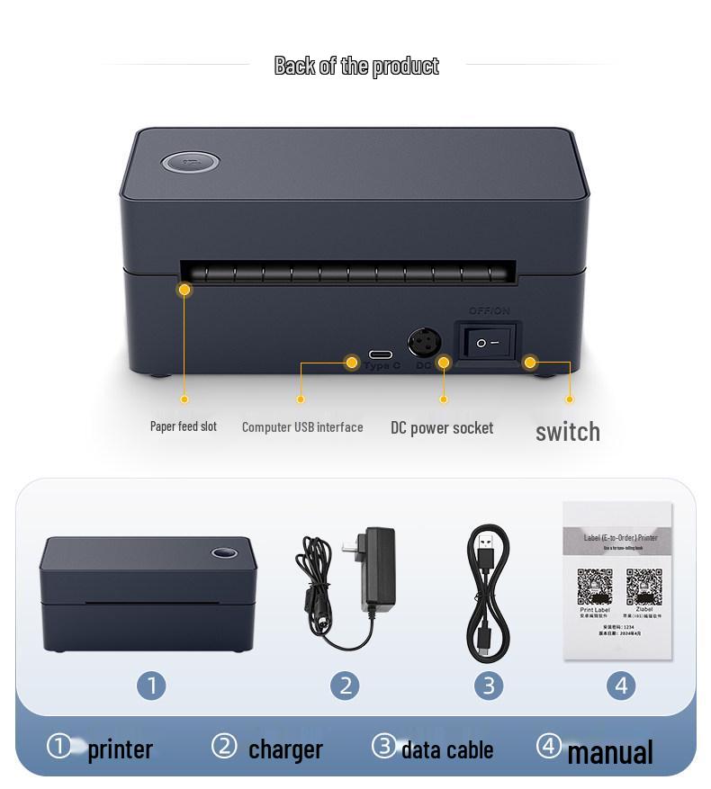 Compact Bluetooth Thermal Printer for Shipping and Barcode Labels
