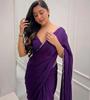 Trending Indian Ready To Wear Purple  Georgette Silk  Saree