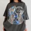 Vintage Zebra Moon Shirt, Celestial Animal Graphic Tee, Cosmic Wildlife T Shirt, Gothic Y2K Style, Retro Nature Shirt