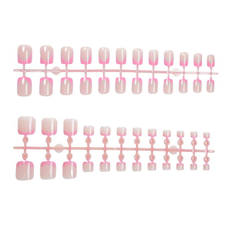 

Глянцевый нюдовый набор для ногтей на ногах: Съемные, носимые цельные ногти для женщин