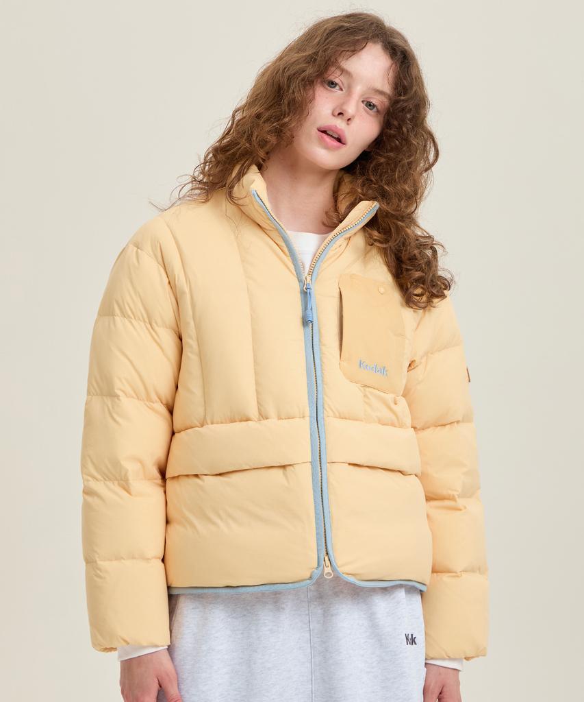 KODAK Weighted Stand Neck Duck Down Jacket Women'S Yellow