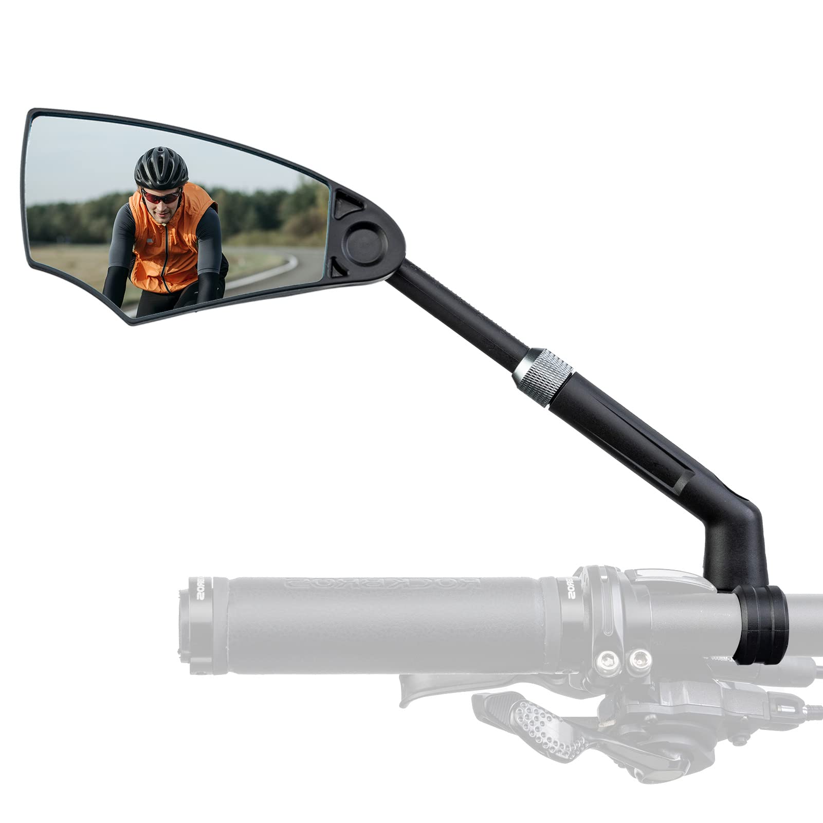 

ROCKBROS Велосипедное зеркало заднего вида HD Поле зрения Боковое зеркало на руле Легко свободно подходит для шоссейных и кроссовых велосипедов Левое зеркало, Вид, Взрывозащищенная линза, Антибликовое покрытие