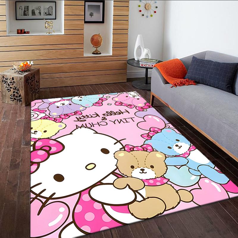 Pink Kitty Birthday Party  Carpet, Kitchen Rugs, Yoga Mat, Non-Slip Mats, Rug for Bathroom, Living Room bedroom, Camping Rugs Christmas Gift