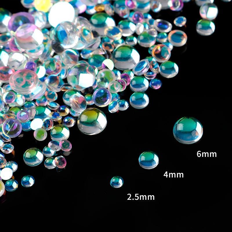 Mermaid Tears: Semi-Circular Transparent Nail Art Beads