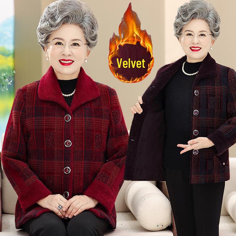 

Stylish Winter Coat for Middle-aged & Elderly Women - Thick, Loose Fit, Plus Size, Ideal for 60+ 5XL [recommended 75-82.5 kg] фиолетовый