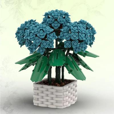 Huazhi Building Block Hydrangea Eternal Flower Made Assembling Toy Creative Gift