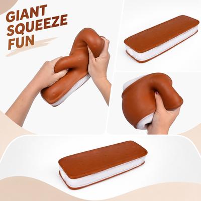 Ice Cream Sandwich Squishy Toy Slow Rising PU Foam Soft Stress Relief Sensory Fidget Toy for Kids and Adults