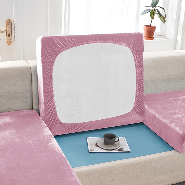 Sametový povlak na polštářek na pohovku do obývacího pokoje Elastický měkký Jednobarevný chránič na nábytek na pohovku Stretch Decor Potahy na pohovku 11 velikostí