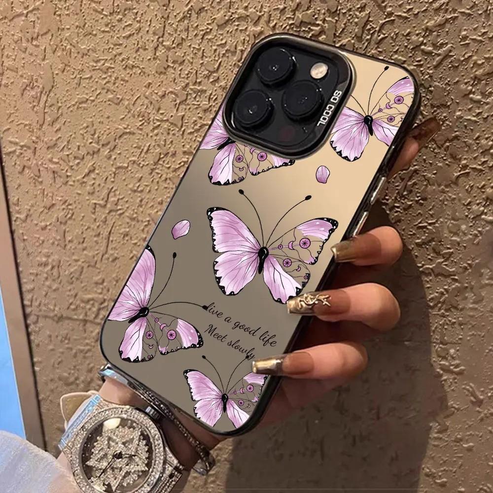 Fashion Butterfly Black Purple Phone Case for Xiaomi Mi 14T 14 13 12 12T 11 Lite Poco X6 F6 F5 X5 F4 F3 X3 GT Pro 4G 5G Cover