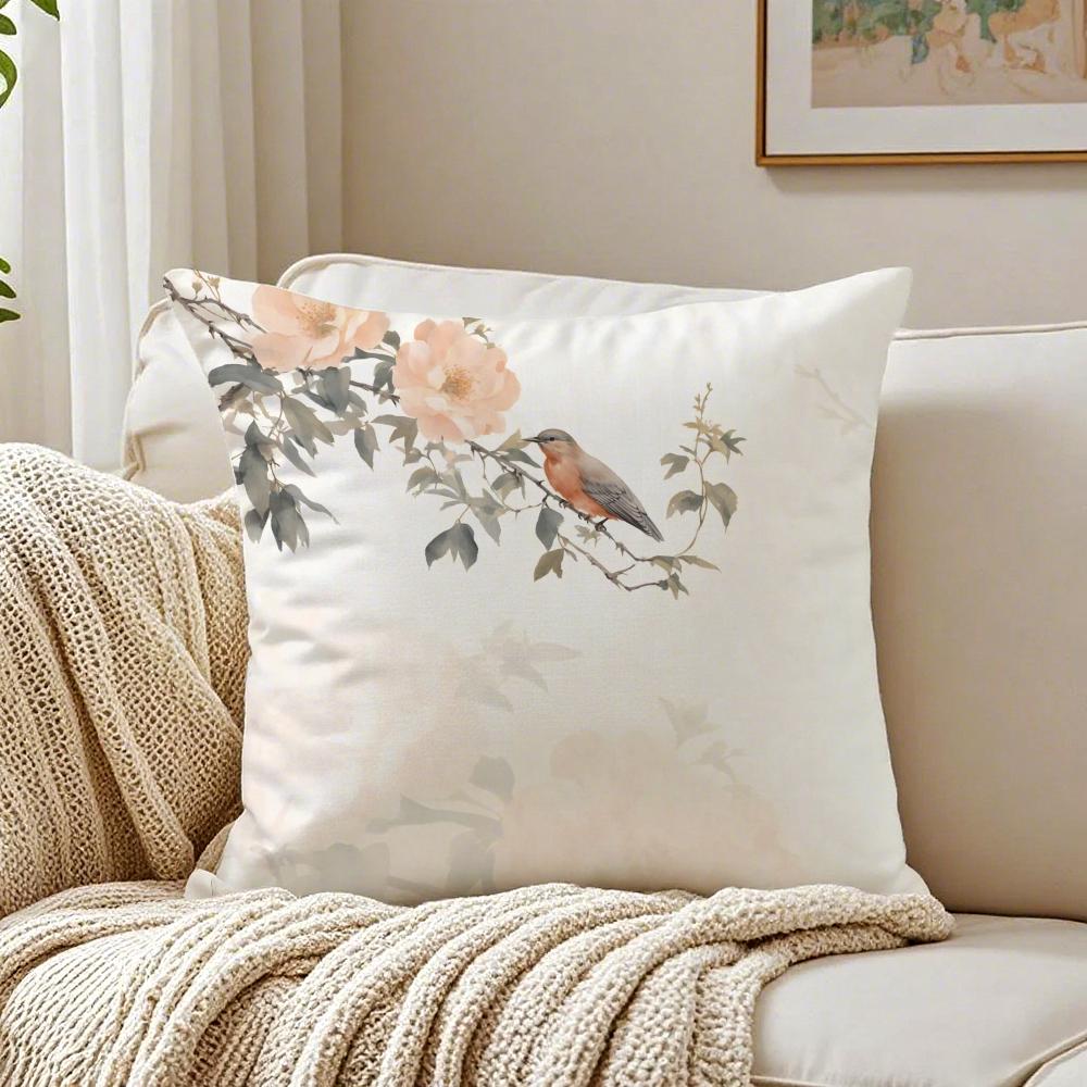 Traditional Art CChinese Style Flower Cushion Cover Pillowcase Antidustmite Living Room Sofa Decor Cushion Room