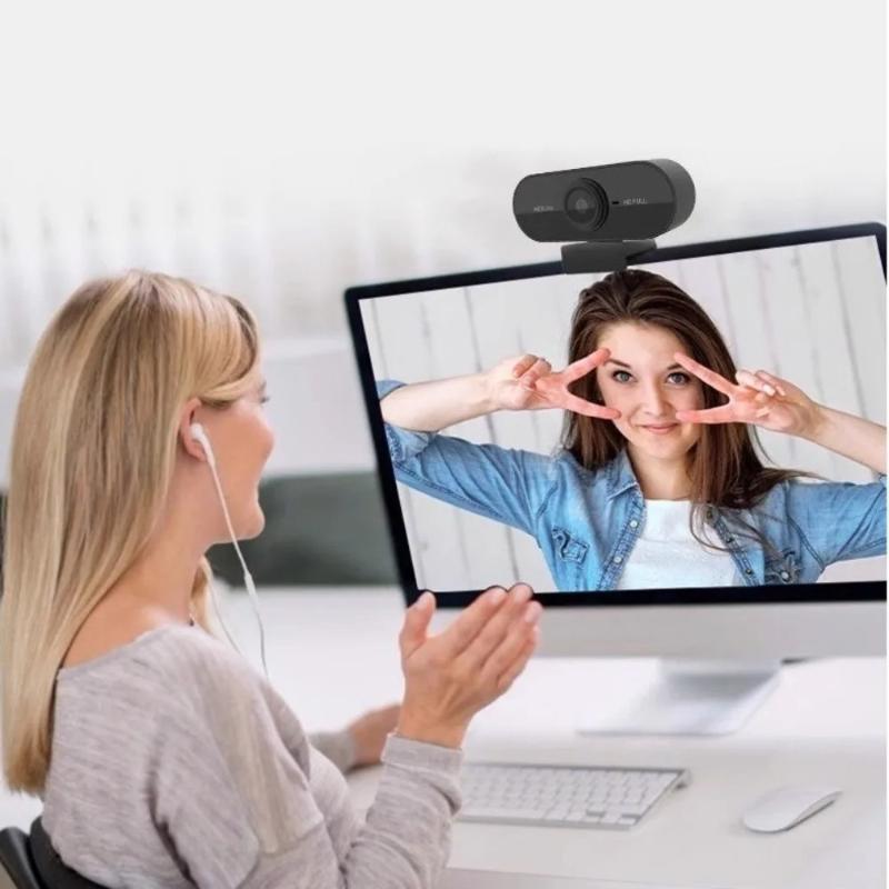 USB Webcam with Microphone Built-in Plug and Play 360 Rotatable for YouTube Live Stream Video Calls