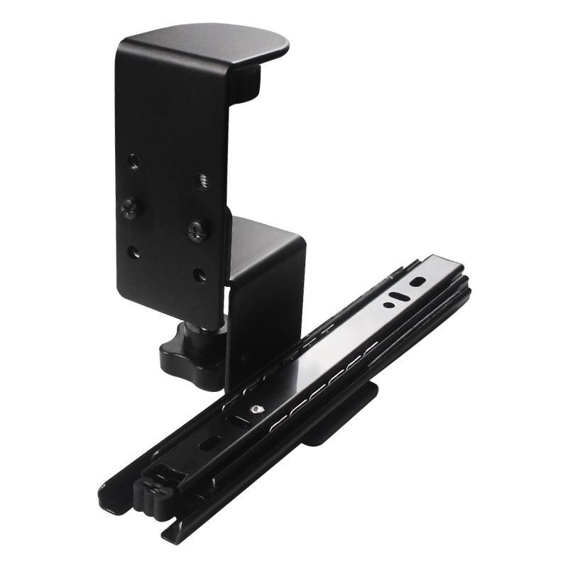 Stansefritt tastaturbrett med glideskinneklips og brakett under skrivebordet for oppbevaring av mus