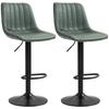 Set of 2 Leathaire Tub Bar Stools - Green