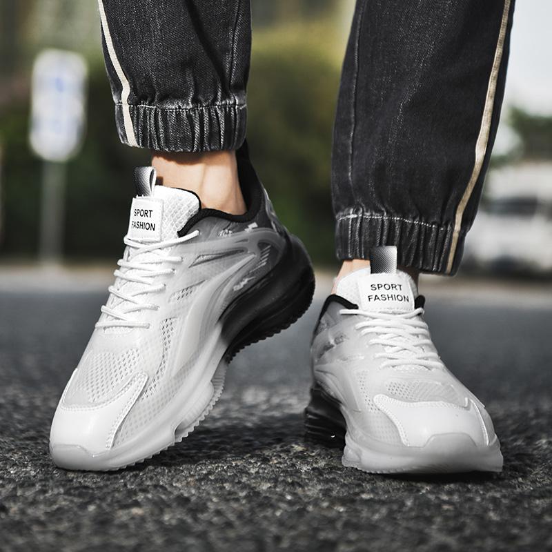 Pár tenisových bot Muži Síťovina Prodyšná Plochá Fashuon Outdoorové Sportovní Šněrovací Vycházková obuv Pánské tenisky odolné proti opotřebení