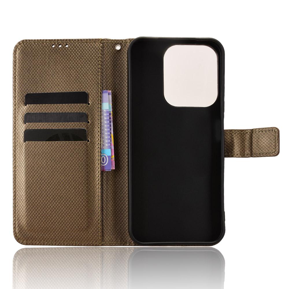 For Xiaomi Redmi 15C 4G (Global) (171mm)/Poco C85 4G (171mm) Leather Wallet Case with Strap Diamond Texture Phone Cover