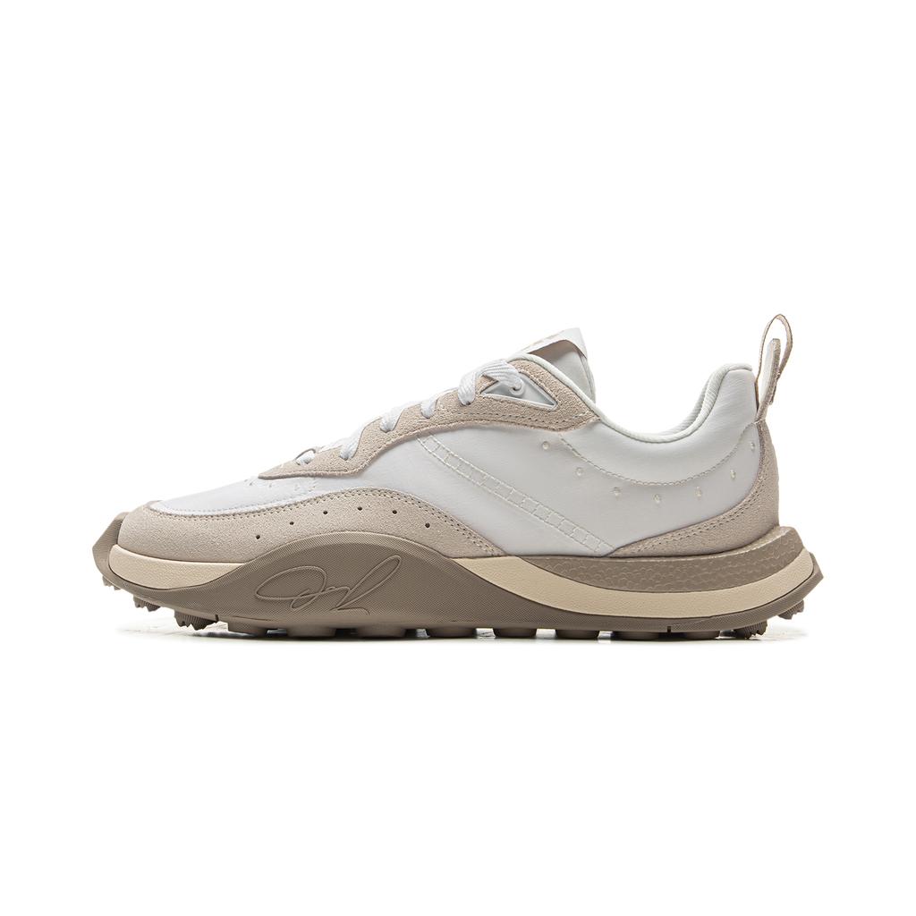 Li Ning Cushioning Slip Resistant Abrasion Resistant Breathable Lightweight Low top Basketball Shoes Men's White Brown ABCV001-8