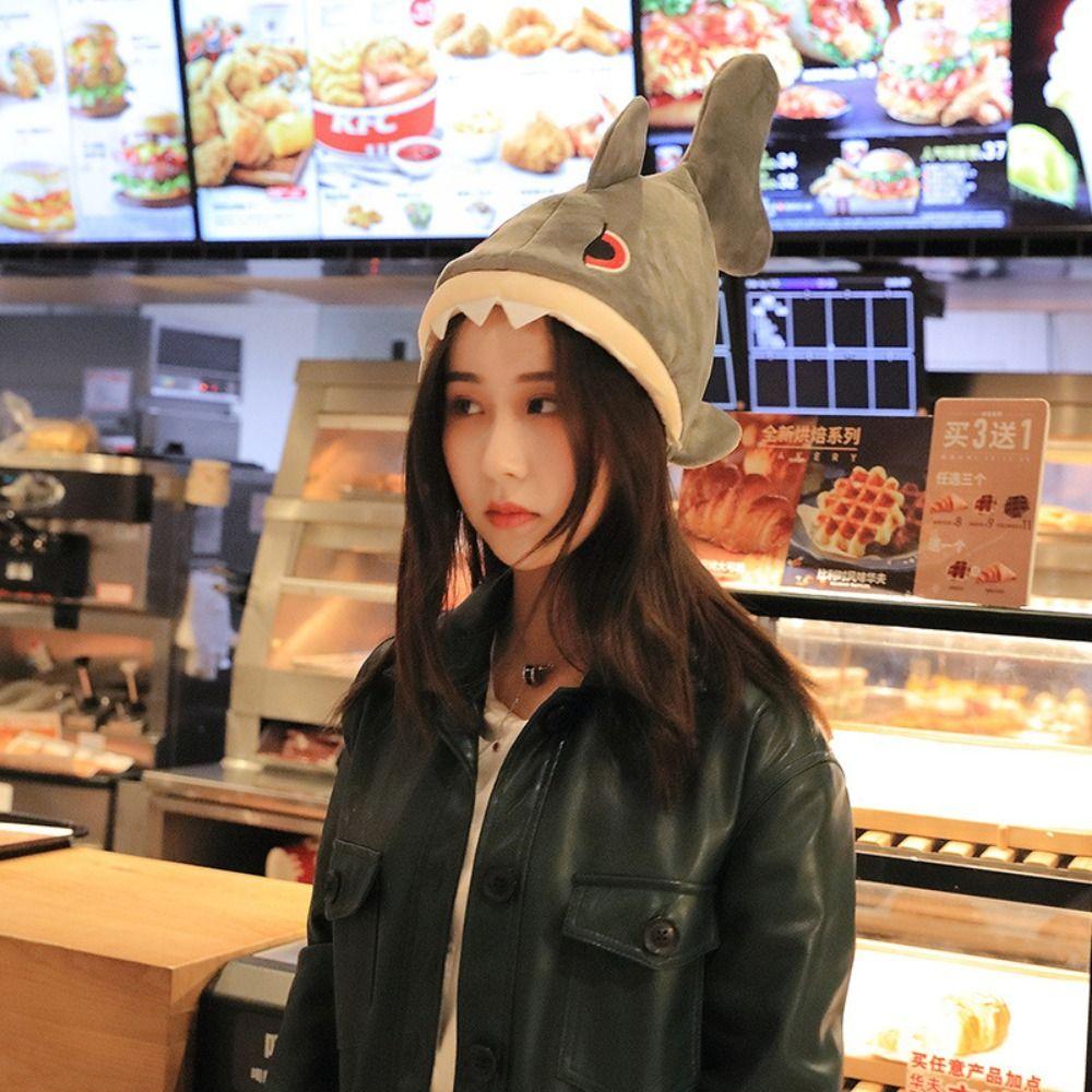 Game Event Plush Hats Plush Toy Performance Hat Cosplay Shark Hat Plush Shark Cap Animal Hat