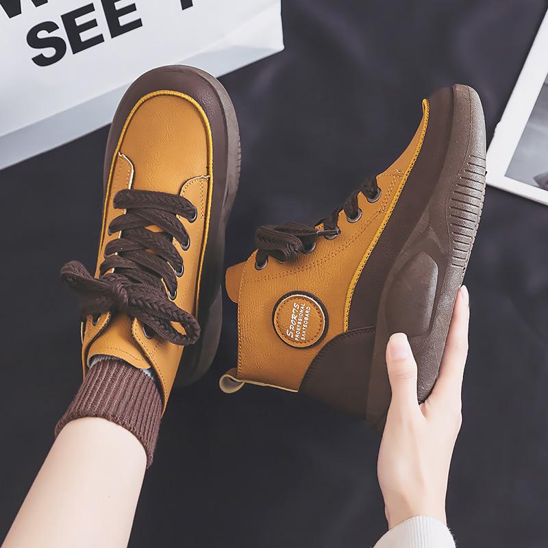 High-top shoes women's autumn new women's shoes big head rocking shoes platform casual board shoes street shooting trend
