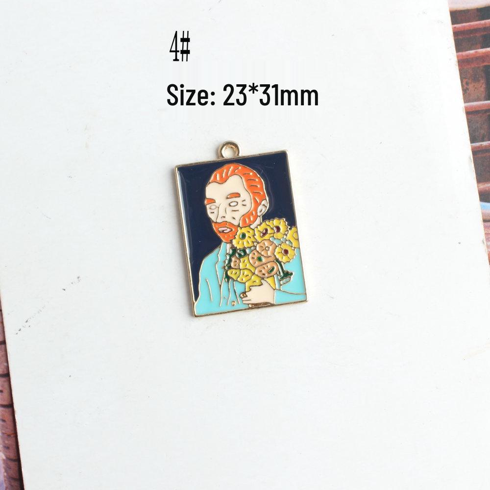 DIY Korean Jewelry: K-Gold Enamel Alloy Charms Bracelet with Western Oil Painting Charms
