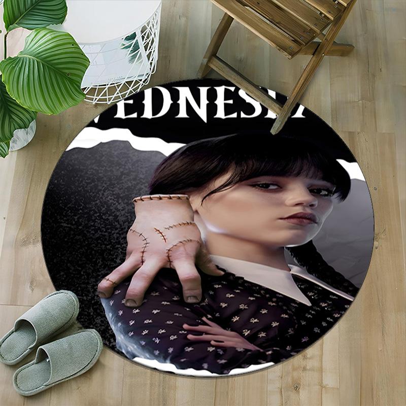 1pc Addams Family Wednesday2 Print Round Carpet Chair Round Carpet Suitable for Bedroom Living Room Home Decorative Carpet
