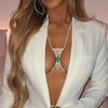 Luxury Heart Crystal Chest Bra Jewelry Rhinestones Body Chain Necklace Bra Chain Jewelry Body Jewelry For Women Sexy
