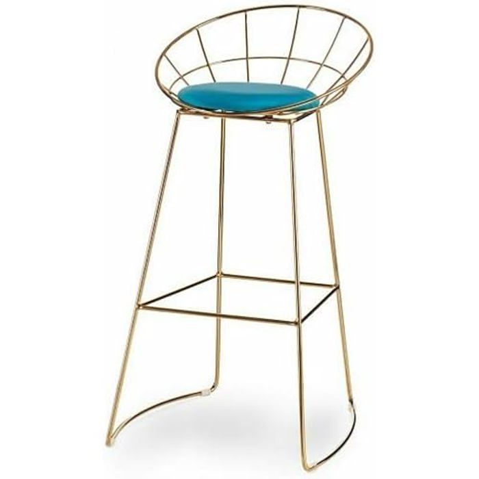 Tabouret - GIFT DECOR - Bleu doré - Fer - 51 x 94 x 52 cm - Lot de 2 unités