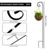 2Pcs Metal Shepherd Crook Hooks Flowerpot Holder Resistant Bird Feeder Pole Garden Outdoor Plant Basket Lamp Hanger Decorative