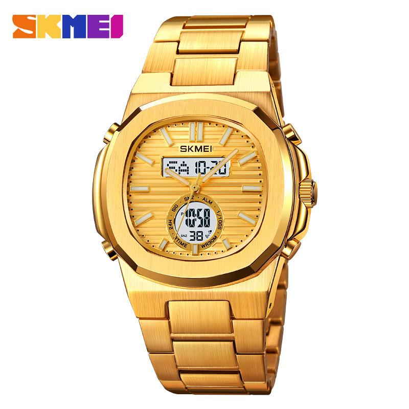 Luxury Men Watch Male Quartz Wristwatch Classic Black Gold Stainless Steel Band Simple Reloj Business Man Sports Calendar Clock