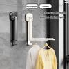Clothes Drying Rack with Strong Suction Cups Foldable Adjustable Wall Mounted Laundry Drying Holder Bathroom Accessories