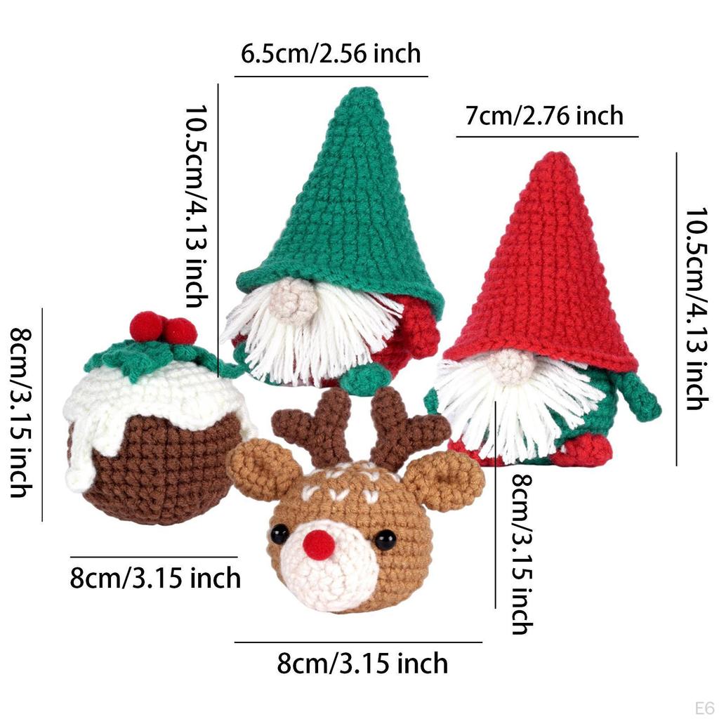 Christmas Crochet Kits Crocheting Craft Set Ornament for Porches Fireplaces Tree