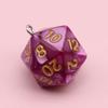 20-Sided Pearl Acrylic Dice Shaker Bag Keychain Pendant for DIY Jewelry