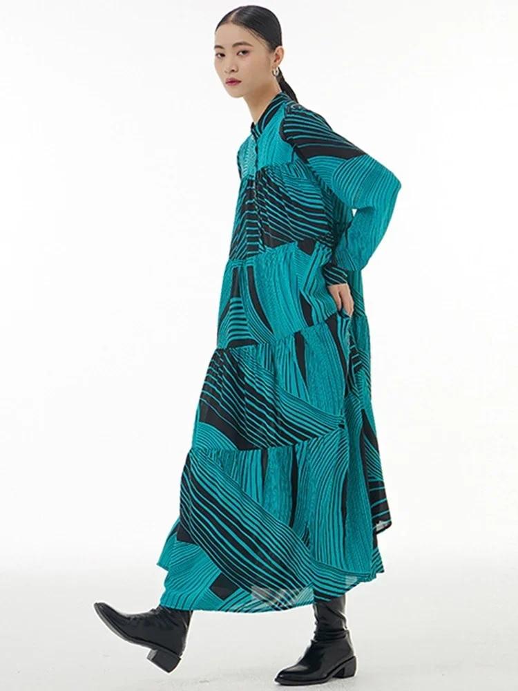 XITAO Full Sleeve Striped Fashion Casual Loose Women Dress DMJ3423
