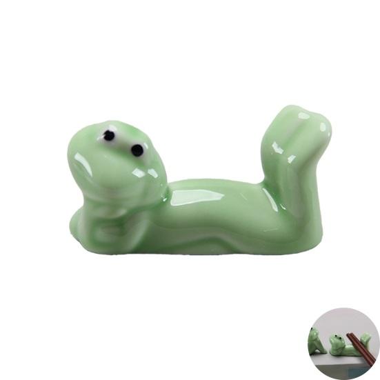 Yousheng 1/3 Stück Keramik Frosch Essstäbchenhalter Abendessen Essstäbchen Löffel Gabeln Ständer Tier Geschirr Ablage Küchen Esstisch Dekoration